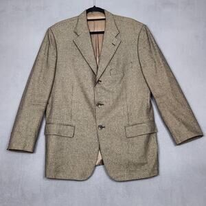 Corneliani Blazer Mens 54 44R Wool Silk Herringbone Classic Jacket Made in Italy